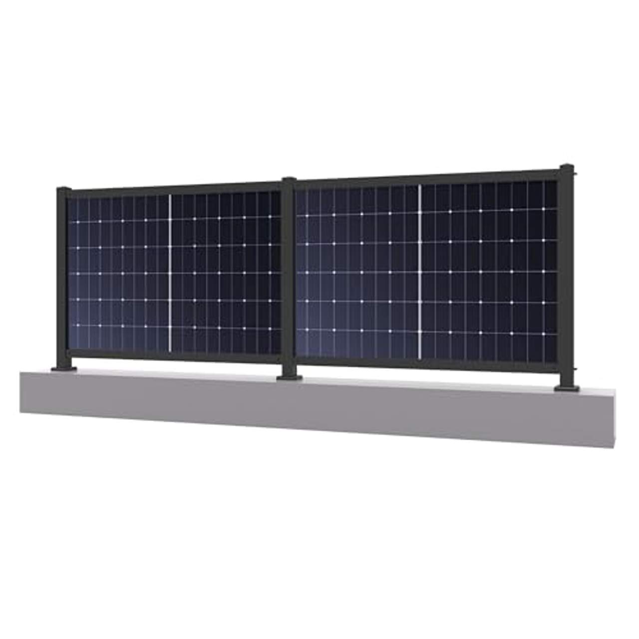 Solarzaun rostfreier Stahl für 2 Module