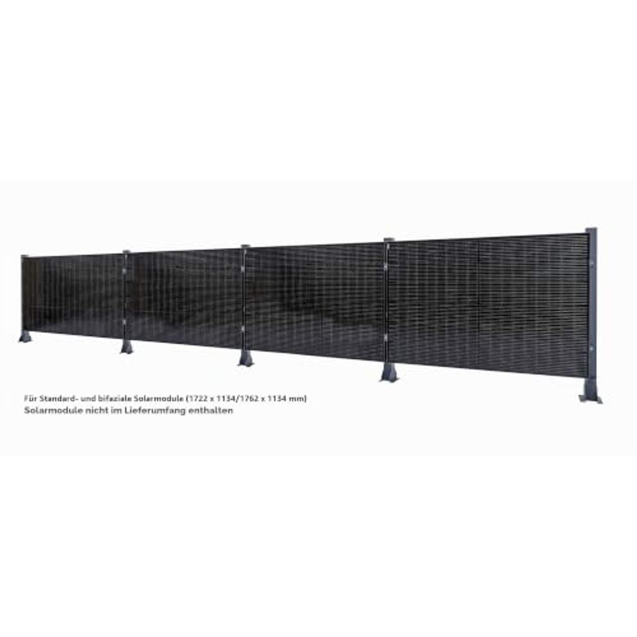Balkonkraftwerk Halterung als Solarzaun System für 4 Module