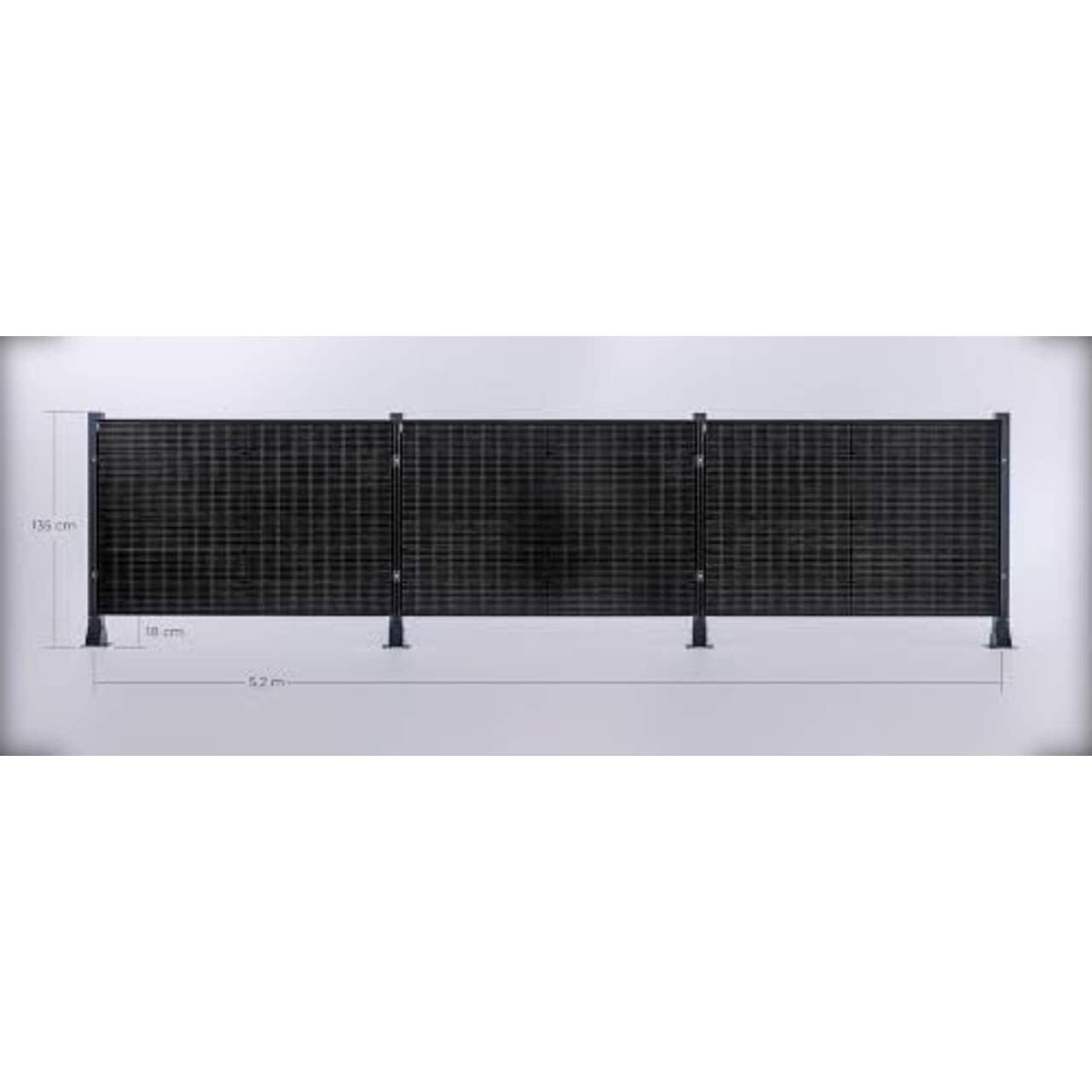Balkonkraftwerk Halterung als Solarzaun System für 3 Module