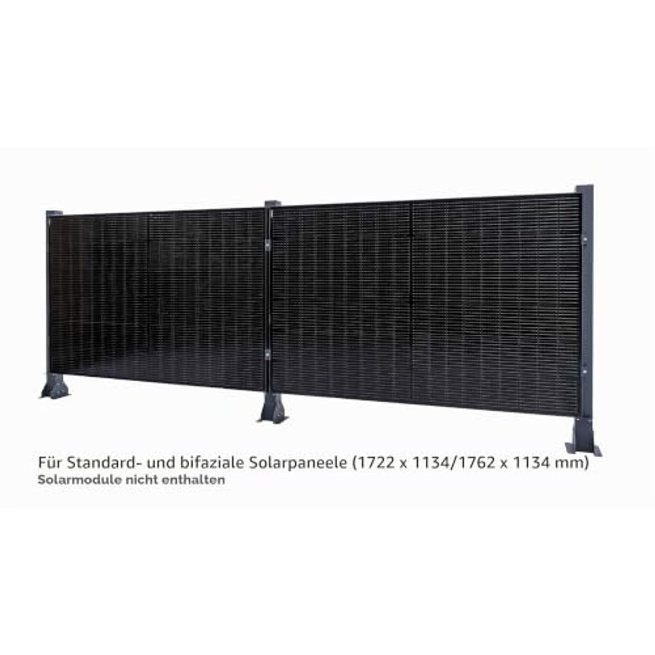 Balkonkraftwerk Halterung als Solarzaun System für 2 Module