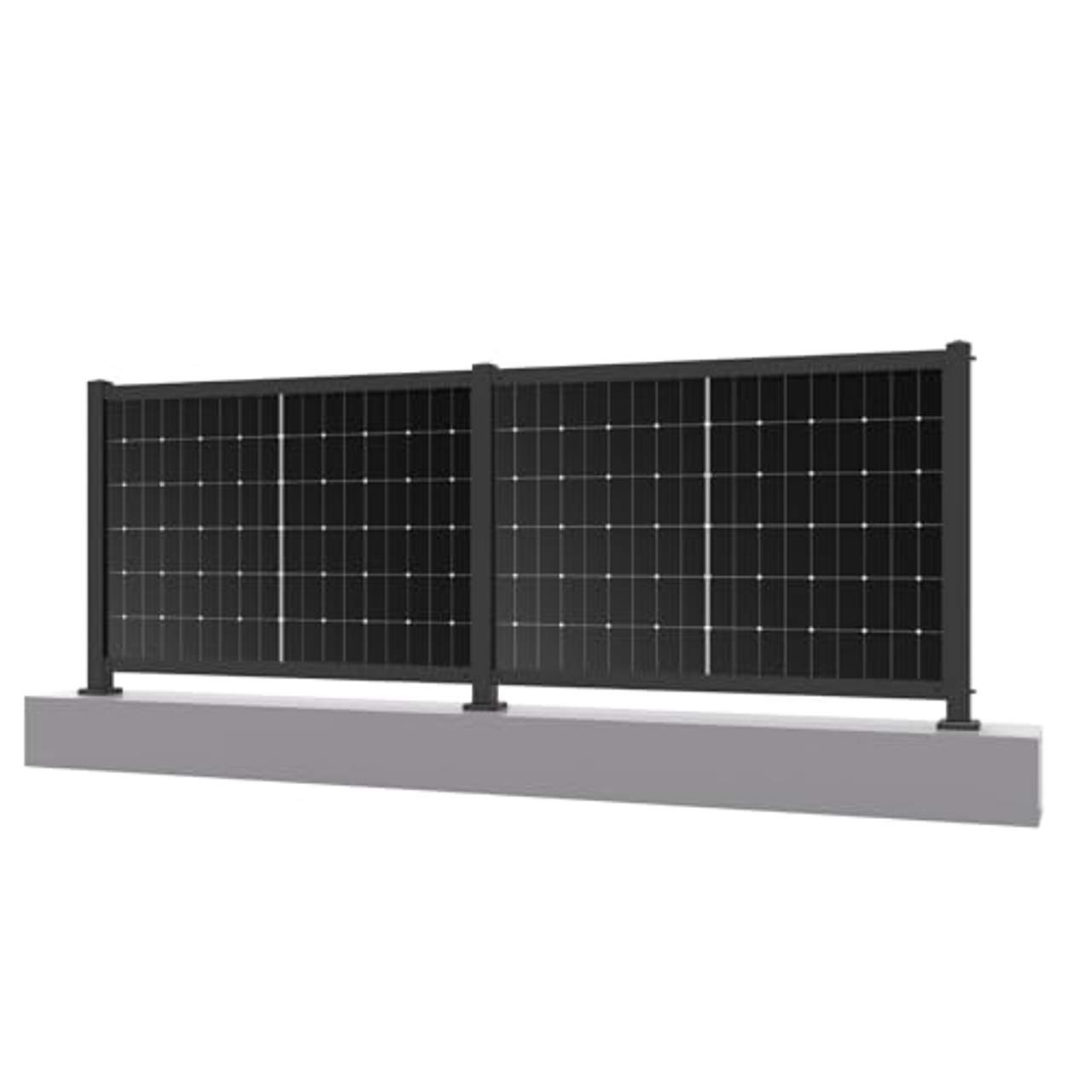 Solarzaun 4.0 rostfreier Stahl Schwarz für 4 Module