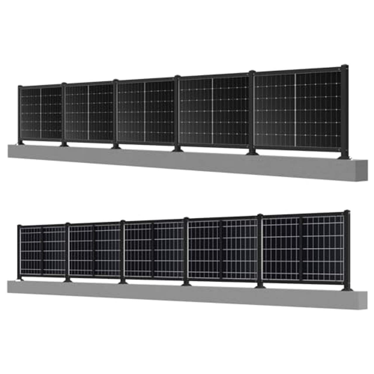 Solarzaun 4.0 rostfreier Stahl Schwarz für 4 Module