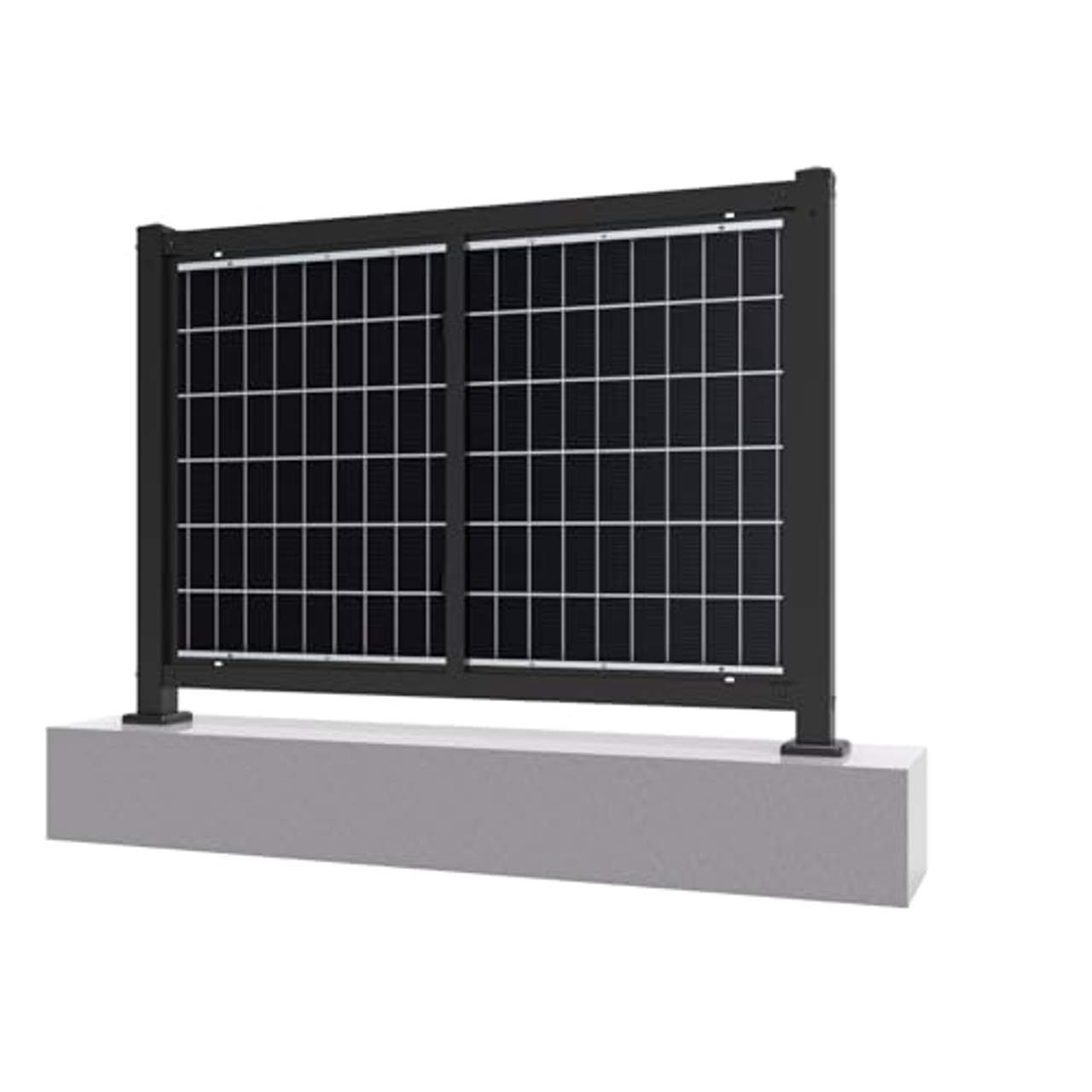 Solarzaun 4.0 rostfreier Stahl Schwarz für 3 Module