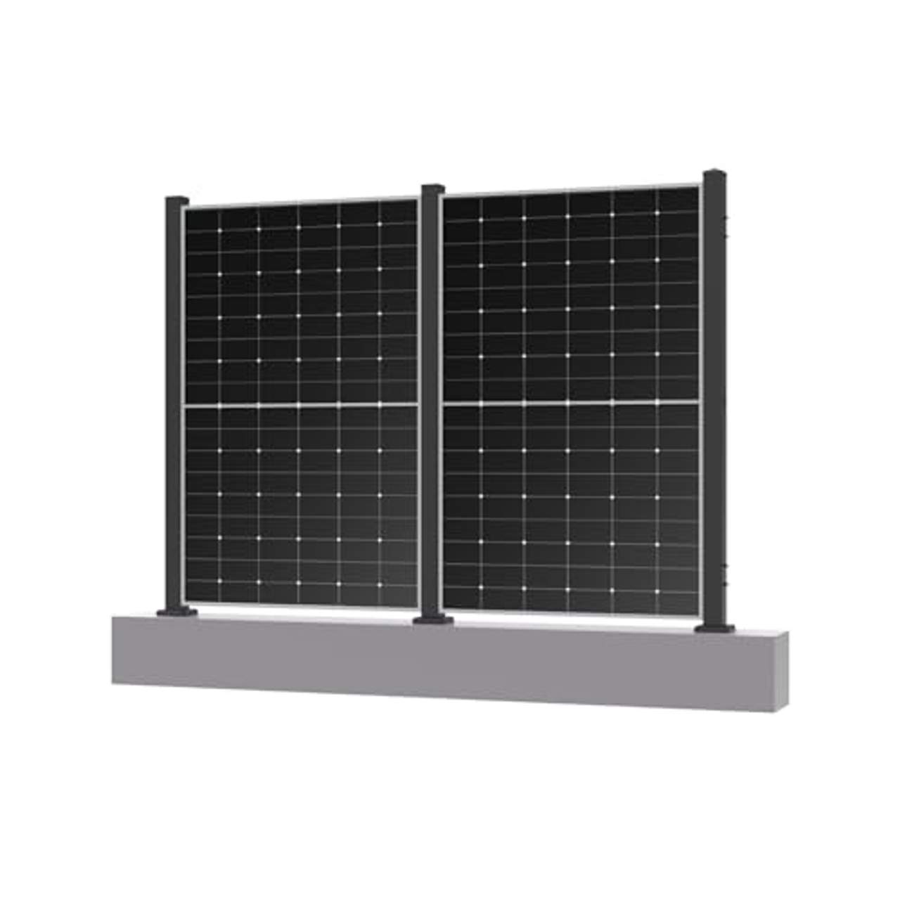 Solarzaun 4.0 (Vertikal mit Standfuß, für 6 Module 1762mm)