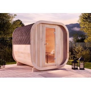 FinnTherm Fasssauna aus Holz ScandiCube Comfort