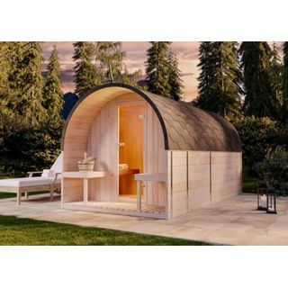 FinnTherm Fasssauna aus Holz ScandiPod Deluxe