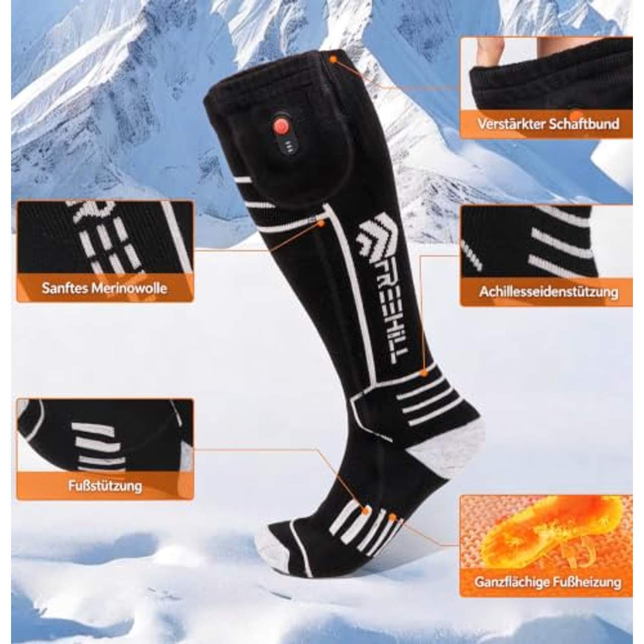 Merinowolle beheizte Socken