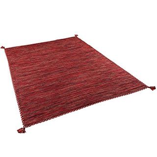 Natur Teppich Bauwolle Kelim Prico Terrakotta in 8 Größen