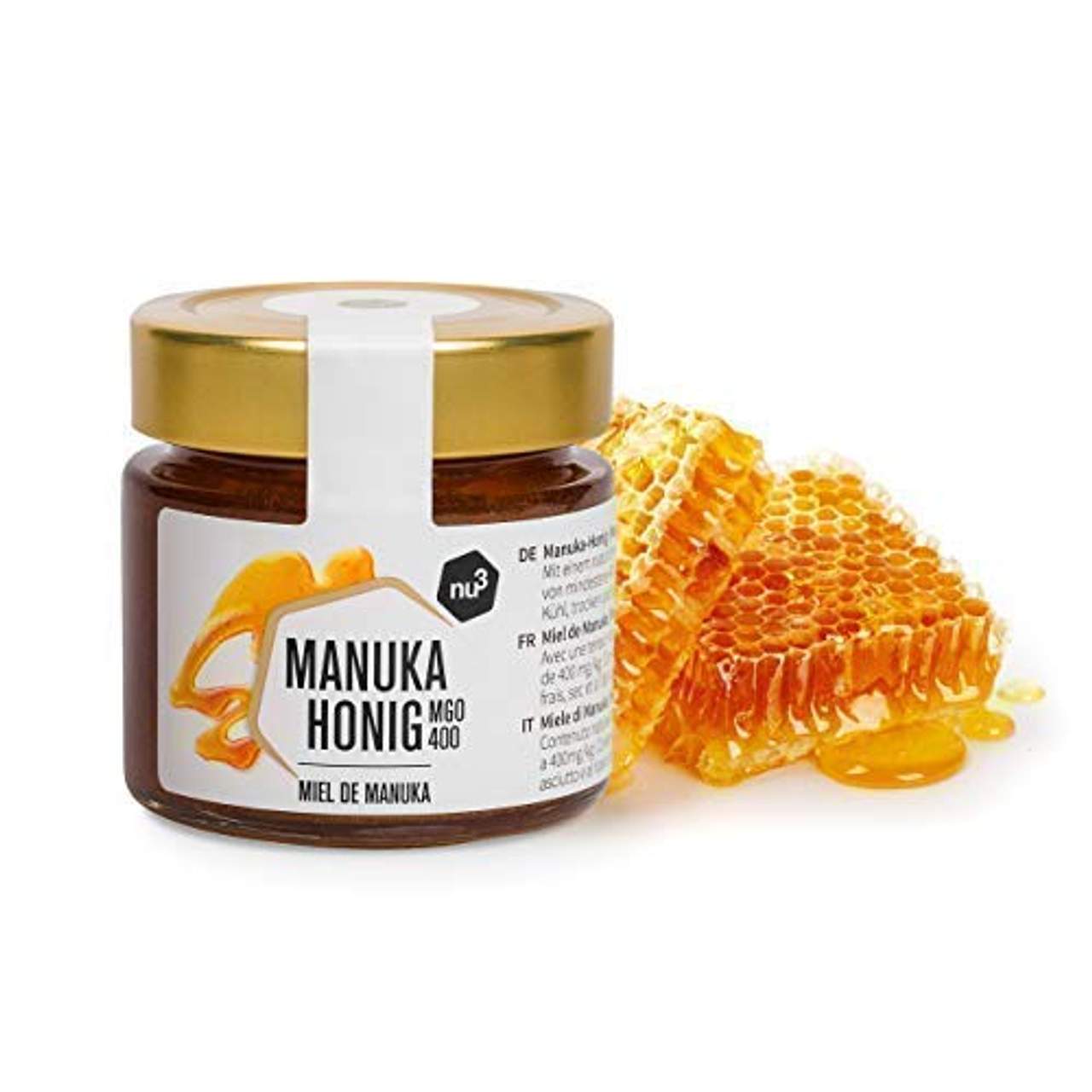 nu3 Manuka Honig MGO 400 -natürlicher Honig aus Neuseeland-125g im Glas
