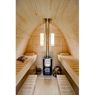 Finnische Fass-Sauna in Igluform