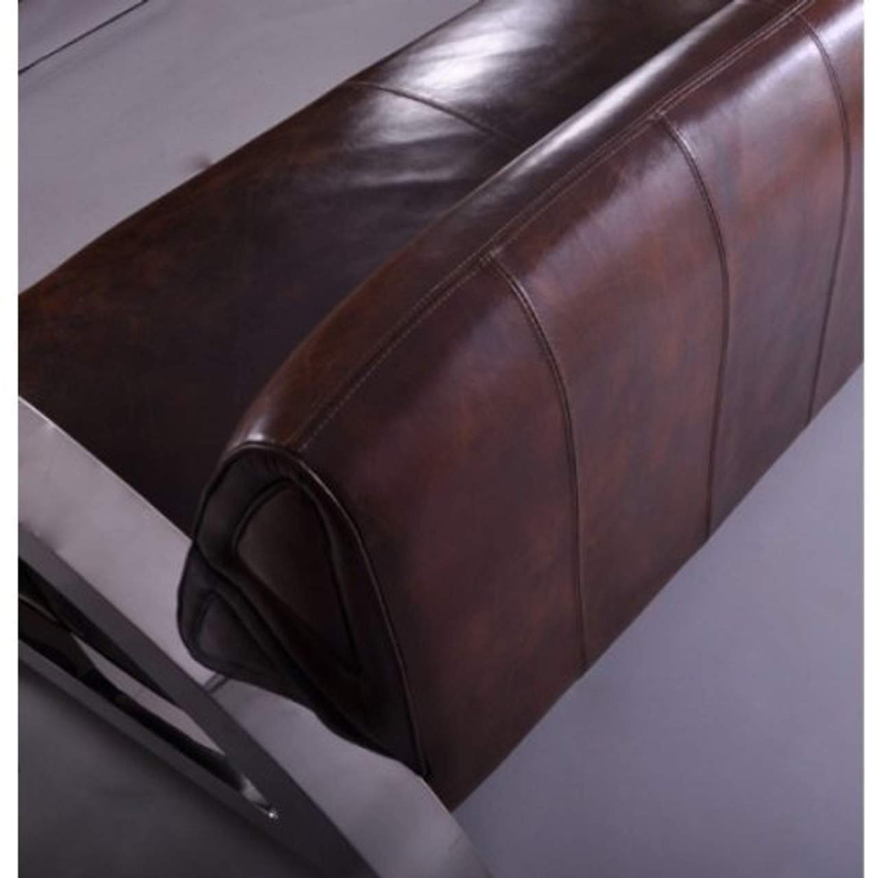 Design-Clubsofa Memphis 2-Sitzer Vintage Leder Chrom