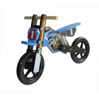 Dunjo Holz Motorrad Laufrad Cross Pro Blau